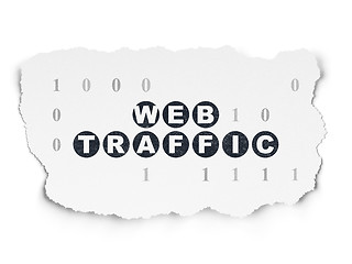 Image showing Web development concept: Web Traffic on Torn Paper background