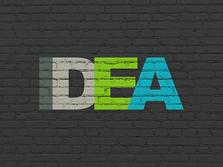 Image showing Marketing concept: Idea on wall background
