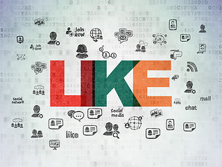 Image showing Social media concept: Like on Digital Paper background