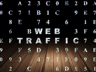 Image showing Web design concept: Web Traffic in grunge dark room