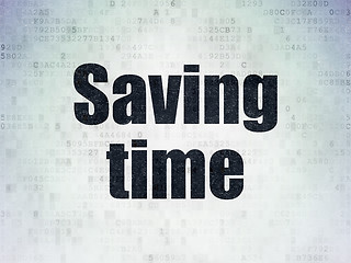 Image showing Time concept: Saving Time on Digital Paper background