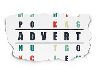 Image showing Marketing concept: word Advert in solving Crossword Puzzle