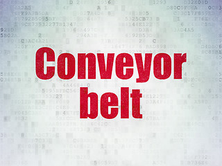 Image showing Manufacuring concept: Conveyor Belt on Digital Paper background