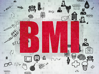 Image showing Health concept: BMI on Digital Paper background