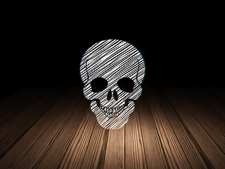 Image showing Health concept: Scull in grunge dark room