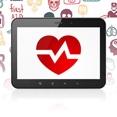 Image showing Healthcare concept: Tablet Computer with Heart on display