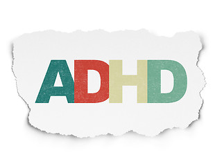 Image showing Medicine concept: ADHD on Torn Paper background