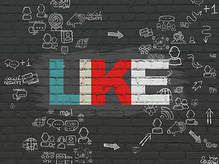 Image showing Social media concept: Like on wall background