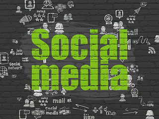 Image showing Social network concept: Social Media on wall background