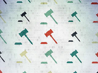 Image showing Law concept: Gavel icons on Digital Paper background