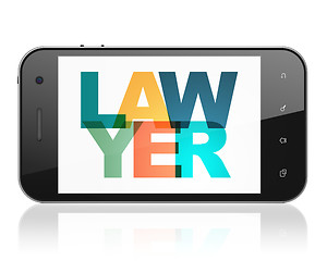 Image showing Law concept: Smartphone with Lawyer on  display