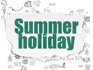 Image showing Vacation concept: Summer Holiday on Torn Paper background