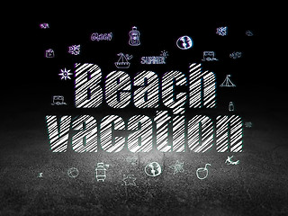 Image showing Tourism concept: Beach Vacation in grunge dark room