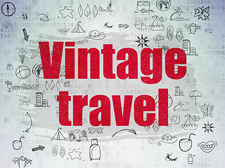 Image showing Vacation concept: Vintage Travel on Digital Paper background