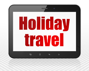Image showing Travel concept: Tablet Pc Computer with Holiday Travel on display