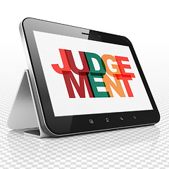 Image showing Law concept: Tablet Computer with Judgement on  display