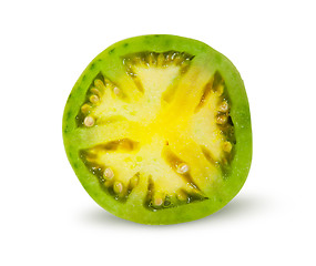 Image showing Half of green tomato