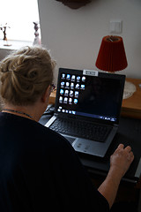 Image showing Older person with computer