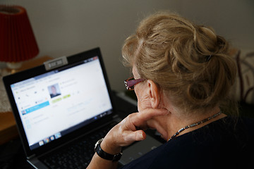 Image showing senior on computer