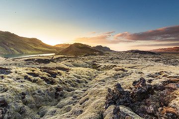 Image showing Sunset over Reykjanes