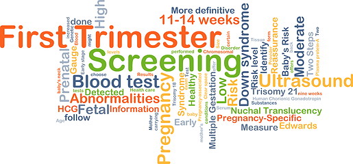 Image showing First trimester screening background concept