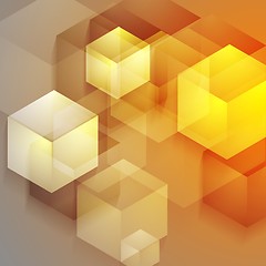 Image showing Bright tech geometric background with cubes