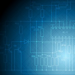 Image showing Electrical scheme tech vector background