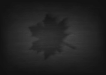 Image showing Maple leaf on black chalkboard