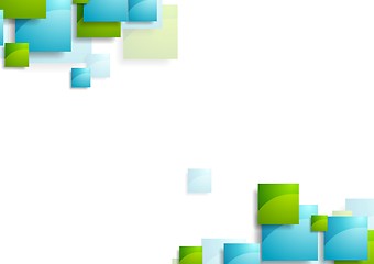 Image showing Tech geometric background with bright squares