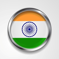 Image showing Republic of India metal button flag