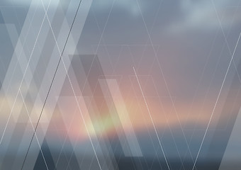 Image showing Geometric sky abstract tech background