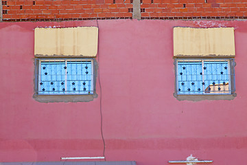 Image showing  window in   and old construction wal brick historical