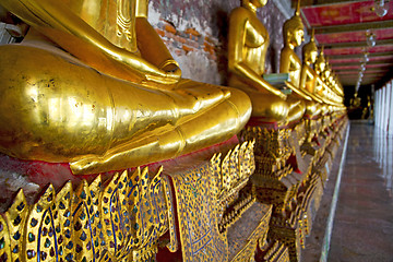 Image showing siddharta   in the temple pavement       step     wat  palaces  