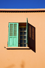 Image showing  window in morocco africa and old construction wal brick histori