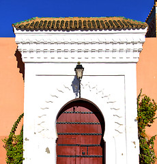 Image showing historical marble  in  antique building door morocco      style 