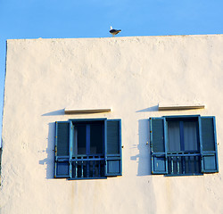 Image showing  window in morocco africa and old construction wal brick histori