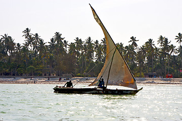 Image showing beach   in zanzibar  indian  sailing