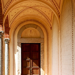 Image showing old   door    in italy old ancian wood and traditional  texture 