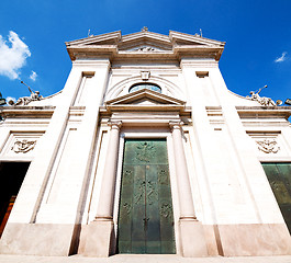 Image showing column old architecture in italy europe milan religion       and