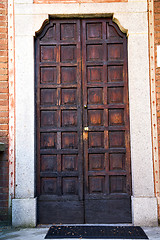 Image showing  italy  lombardy     in  the milano old      door closed brick  