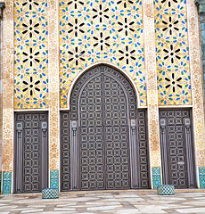 Image showing historical marble  in  antique building door morocco      style 