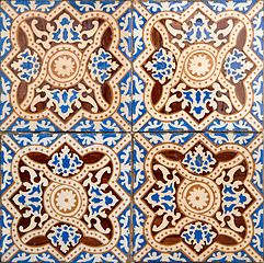 Image showing Traditional Portuguese glazed tiles