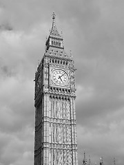 Image showing Black and white Big Ben in London