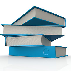 Image showing Stack of blue books