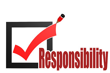 Image showing Check mark with responsibility word