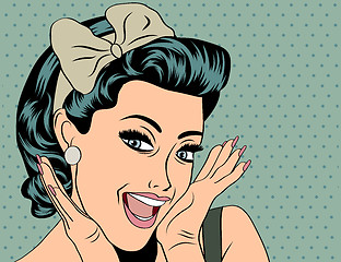 Image showing Pop Art illustration of girl