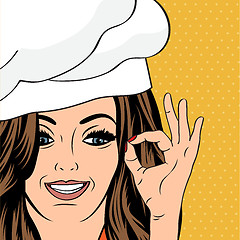 Image showing pop art woman cook