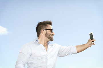 Image showing man taking selfie