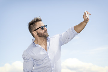 Image showing man taking selfie