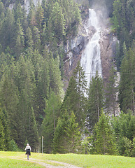 Image showing Senior hiker in mountains